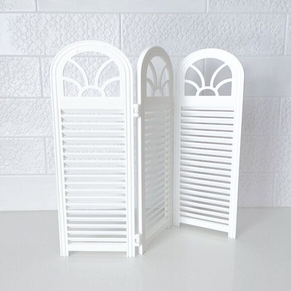 3-Panel White Privacy Screen Dollhouse 1:6 Scale Furniture 12” Barbie Integrity - Picture 3 of 4